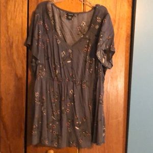 Blue flowered dress shirt